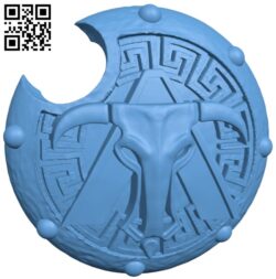 Minotaur shield B008955 file obj free download 3D Model for CNC and 3d printer