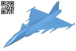 Airplane JAS 39 Gripen B009142 file obj free download 3D Model for CNC and 3d printer