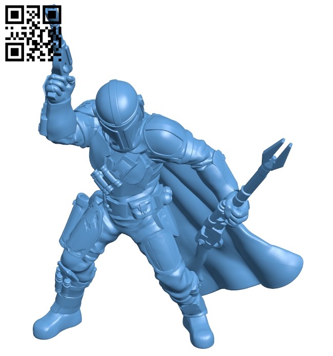 Mandalorian B009376 file obj free download 3D Model for CNC and 3d printer