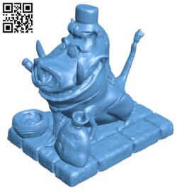 Wealthy Pumbaa B009379 file obj free download 3D Model for CNC and 3d printer