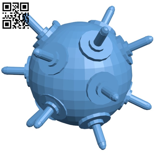 Sea mine - bom B009418 file obj free download 3D Model for CNC and 3d printer