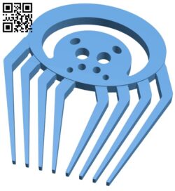 Spider comb B009392 file obj free download 3D Model for CNC and 3d printer