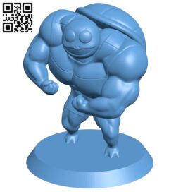 Squirtle athlete – ninja B009456 file obj free download 3D Model for CNC and 3d printer