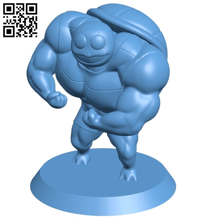 Squirtle athlete - ninja B009456 file obj free download 3D Model for CNC and 3d printer