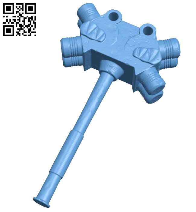 Thor's hammer B009434 file obj free download 3D Model for CNC and 3d printer