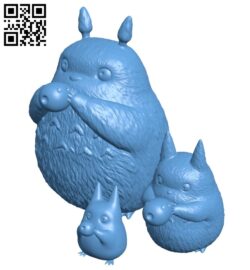 Totoro – family B009529 file stl free download 3D Model for CNC and 3d printer