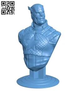 Captain America bust -Superhero  H000258 file stl free download 3D Model for CNC and 3d printer