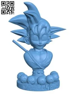 Goku kid- Dragon ball H000370 file stl free download 3D Model for CNC and 3d printer