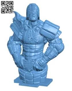 Judge Dredd bust H000406 file stl free download 3D Model for CNC and 3d printer