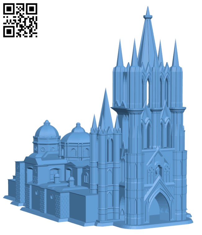 Parroquia de San Miguel Arcángel - San Miguel de Allende, Mexico H000889 file stl free download 3D Model for CNC and 3d printer