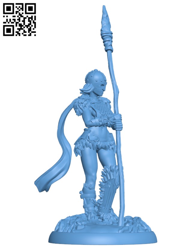 Spear Maiden H000894 file stl free download 3D Model for CNC and 3d printer