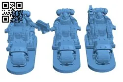 Space marine bike squad miniature H001719 file stl free download 3D Model for CNC and 3d printer