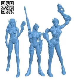 D.Va, Tracer, WidowMaker – Overwatch H003203 file stl free download 3D Model for CNC and 3d printer