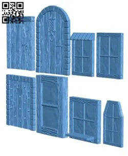 Fantasy set – Doors and windows H002673 file stl free download 3D Model for CNC and 3d printer