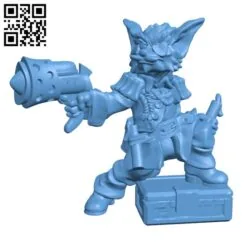 Krepis Nex – Space Pirate Furry Bounty hunter H002443 file stl free download 3D Model for CNC and 3d printer