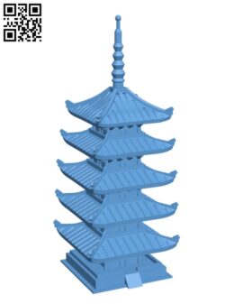 Yasaka Pagoda – Kyoto, Japan H002417 file stl free download 3D Model for CNC and 3d printer