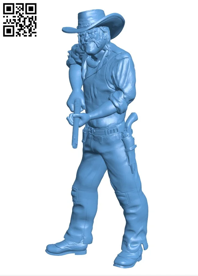 Cowboy Old Durnan - Wild West H003810 file stl free download 3D Model for CNC and 3d printer