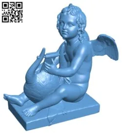 Cupid playing the lyre H003507 file stl free download 3D Model for CNC and 3d printer