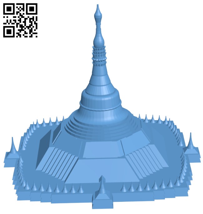 Shwedagon Pagoda - Myanmar H003849 file stl free download 3D Model for CNC and 3d printer