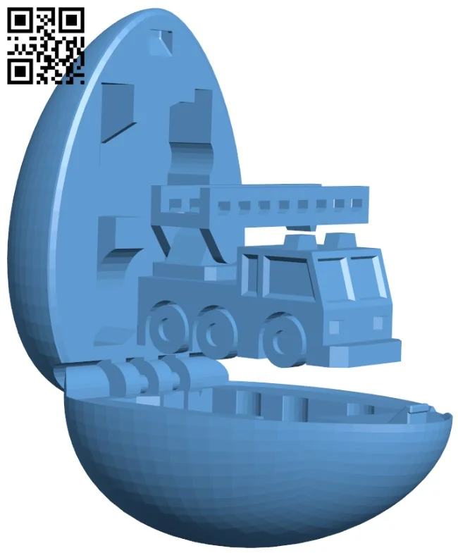 Surprise Egg - Tiny Fire Truck H004110 file stl free download 3D Model for CNC and 3d printer