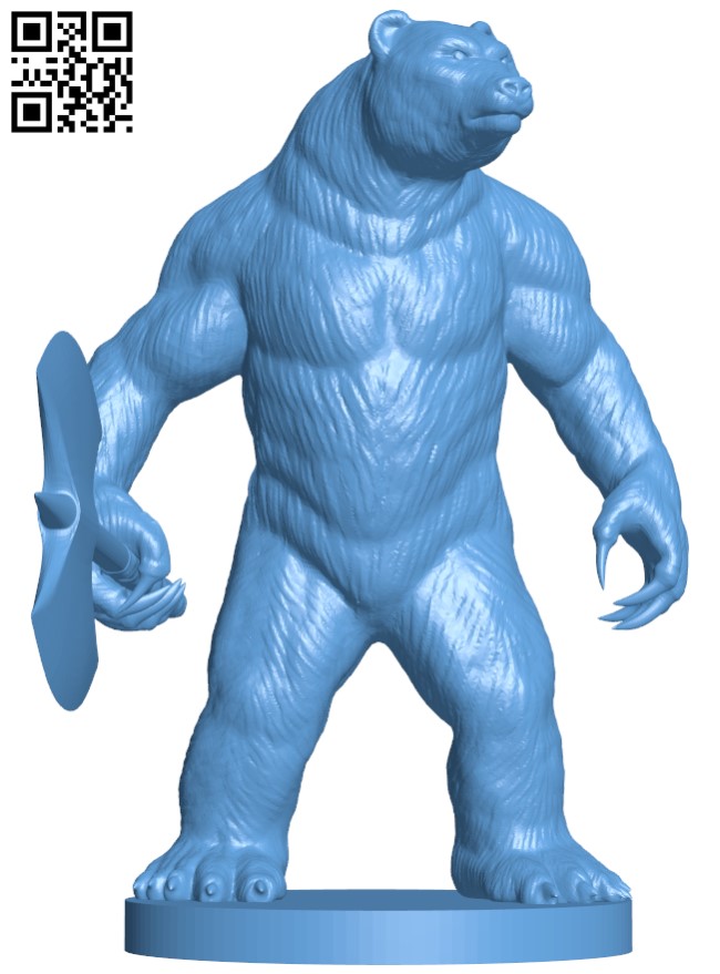 Werebear H004140 file stl free download 3D Model for CNC and 3d printer