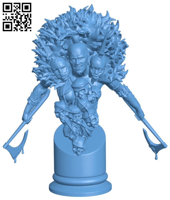 Headhunter Bust H004270 file stl free download 3D Model for CNC and 3d printer