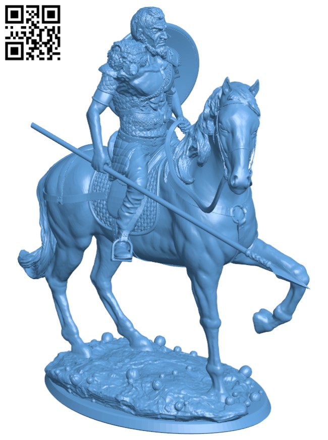 Viking with Horse H004662 file stl free download 3D Model for CNC and 3d printer