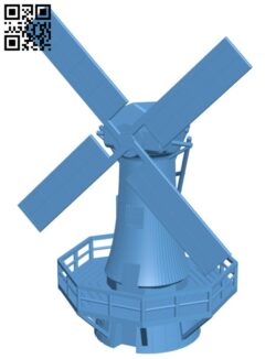 Dutch Windmill Detailed H005520 file stl free download 3D Model for CNC and 3d printer