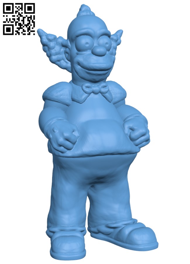 Krusty the Clown H005195 file stl free download 3D Model for CNC and 3d printer