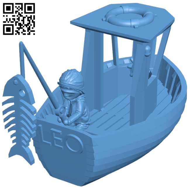 Leo the little fishing boat H005536 file stl free download 3D Model for CNC  and 3d printer – Free download 3d model Files