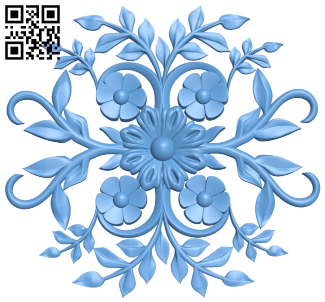 Flower pattern T0000299 download free stl files 3d model for CNC wood carving