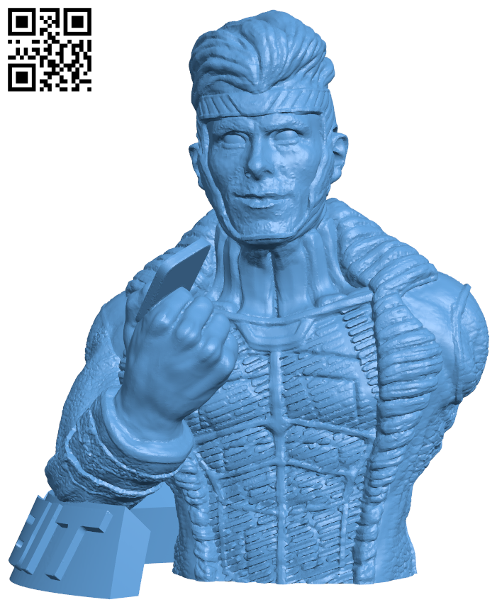 Gambit bust - X-Men H005878 file stl free download 3D Model for CNC and 3d printer