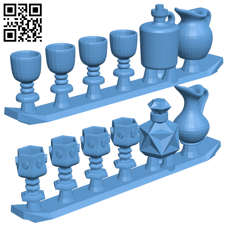 Goblets H006190 file stl free download 3D Model for CNC and 3d printer