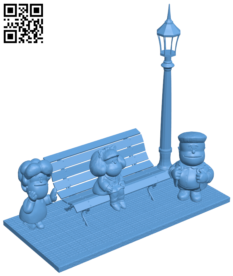 Mafalda and Friends at History Road in Buenos Aires, Argentina H006504 file stl free download 3D Model for CNC and 3d printer