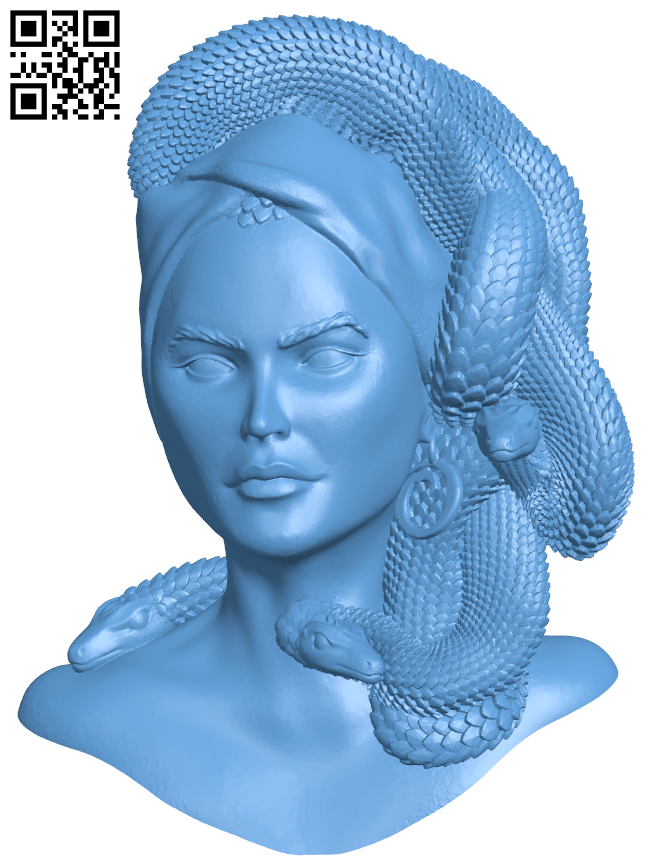 Medusa Bust H005721 file stl free download 3D Model for CNC and 3d printer