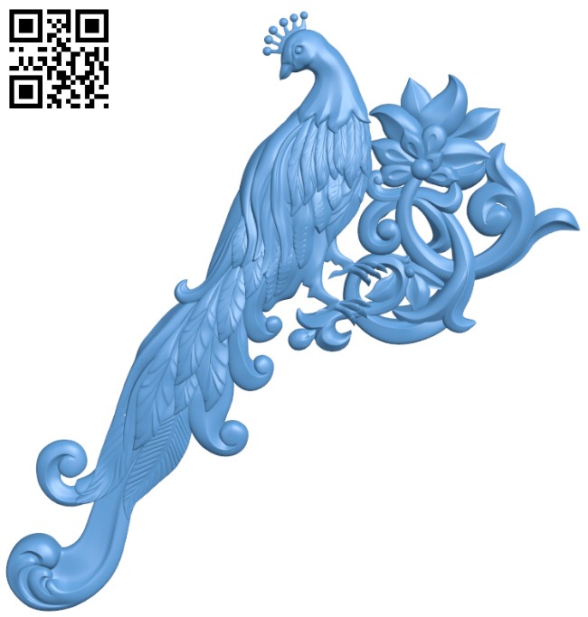 Peacock pattern T0000509 download free stl files 3d model for CNC wood carving