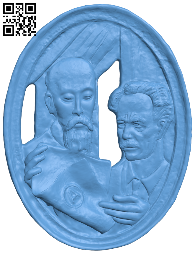 Portrait of two men H005907 file stl free download 3D Model for CNC and 3d printer