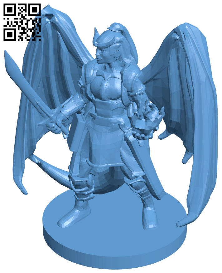 Tiefling warlock femle H006640 file stl free download 3D Model for CNC and 3d printer