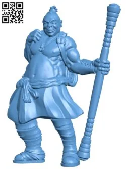 Human Monk Adventurer H010345 file stl free download 3D Model for CNC and 3d printer