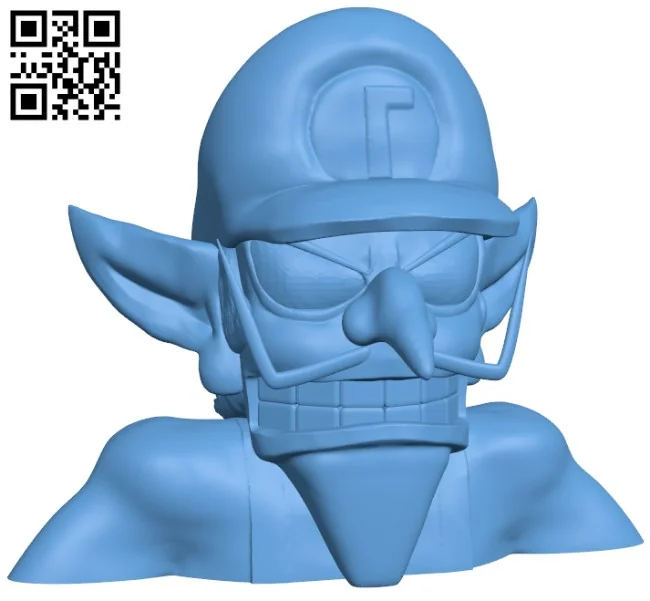 Waluigi Bust H010430 file stl free download 3D Model for CNC and 3d printer