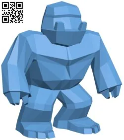 Low poly Yeti H010966 file stl free download 3D Model for CNC and 3d printer