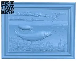 Fish painting T0003723 download free stl files 3d model for CNC wood carving