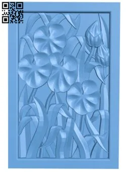 Flower painting T0003683 download free stl files 3d model for CNC wood carving