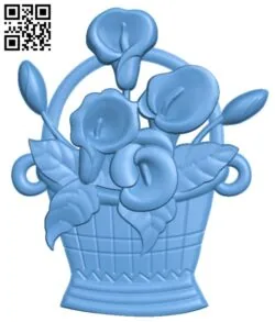 Flower painting T0003704 download free stl files 3d model for CNC wood carving