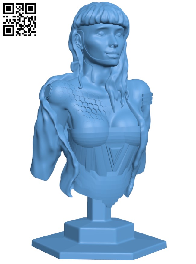 Cyberpunk bust H011665 file stl free download 3D Model for CNC and