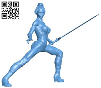 Female warrior H011652 file stl free download 3D Model for CNC and 3d printer
