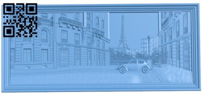 Paris street painting T0004022 download free stl files 3d model for CNC wood carving