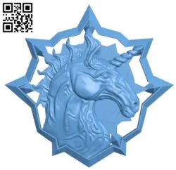 Unicorn pattern T0004120 download free stl files 3d model for CNC wood carving