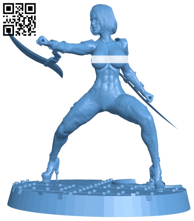 Female warrior H011864 file stl free download 3D Model for CNC and