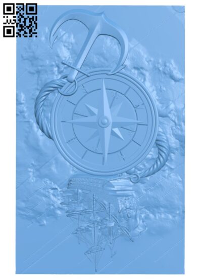 Picture of compass with ship on top T0004172 download free stl files 3d model for CNC wood carving